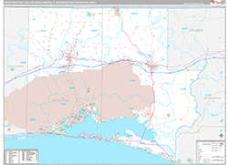 Crestview-Fort Walton Beach-Destin Metro Area Wall Map Premium Style 2026